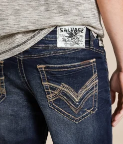 Salvage Anarchy Straight Stretch Jean Crimson Cascade New