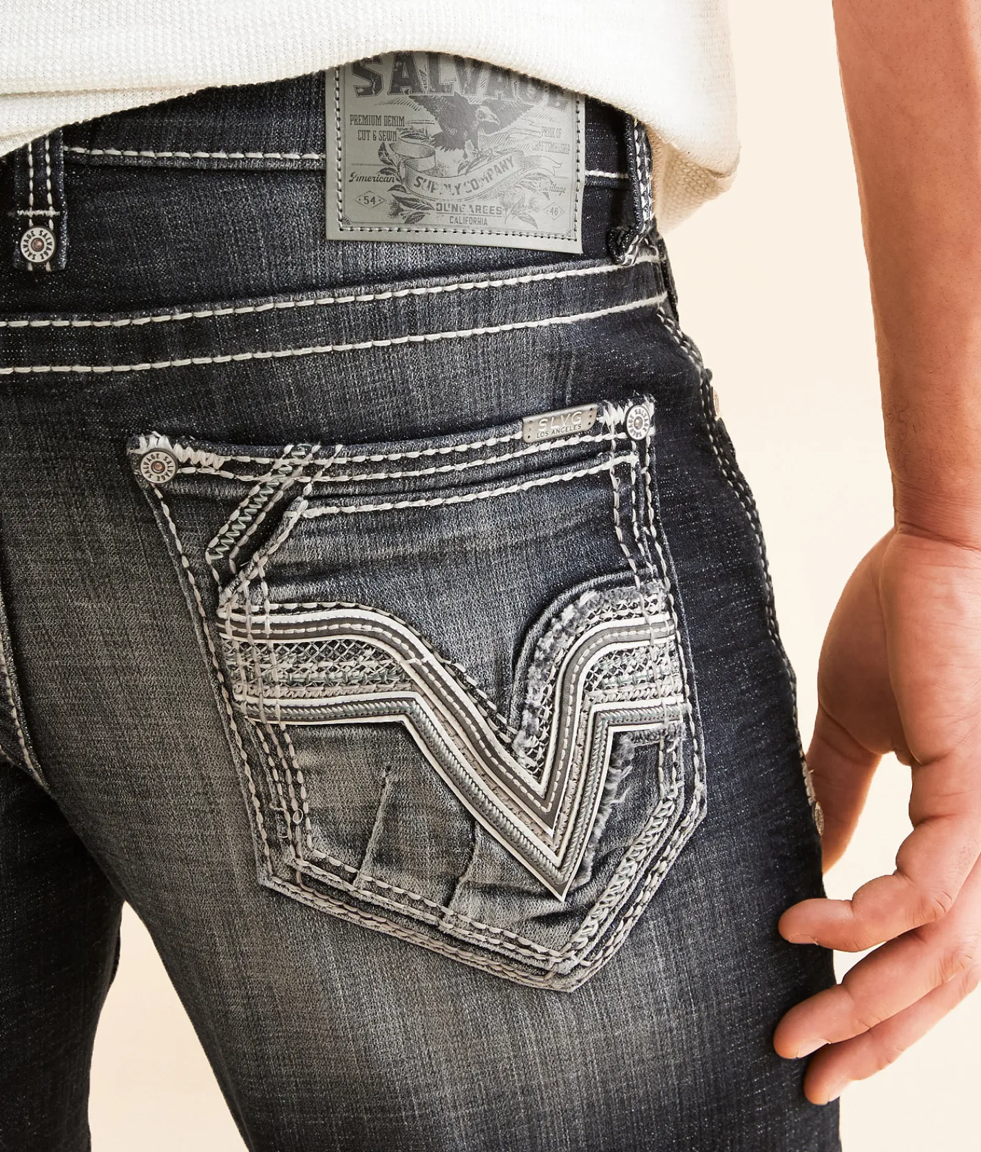 Salvage Anarchy Straight Stretch Jean Churo Grande New