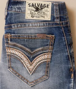 Bottoms | Salvage Anarchy Straight Stretch Jean Glacier Bay