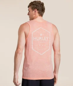 Tops | Hurley Anarco Tank Top White Total Orange