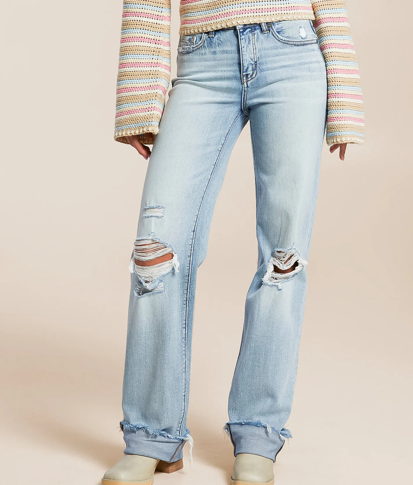 BKE Andi Classic Straight Stretch Cuffed Jean Avery 2 Discount