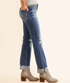 Jeans|Bke Jeans | BKE Andi Cropped Straight Stretch Cuffed Jean Velez 2