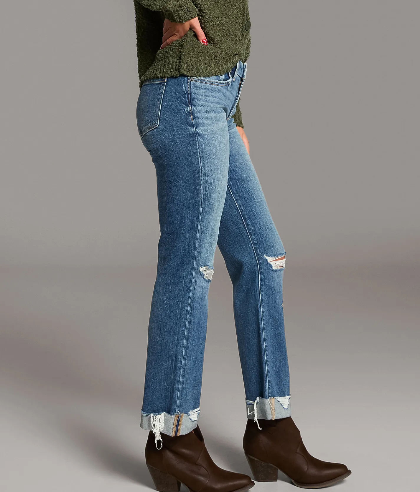 Jeans|Bottoms | BKE Andi Cropped Straight Stretch Cuffed Jean Pacheco