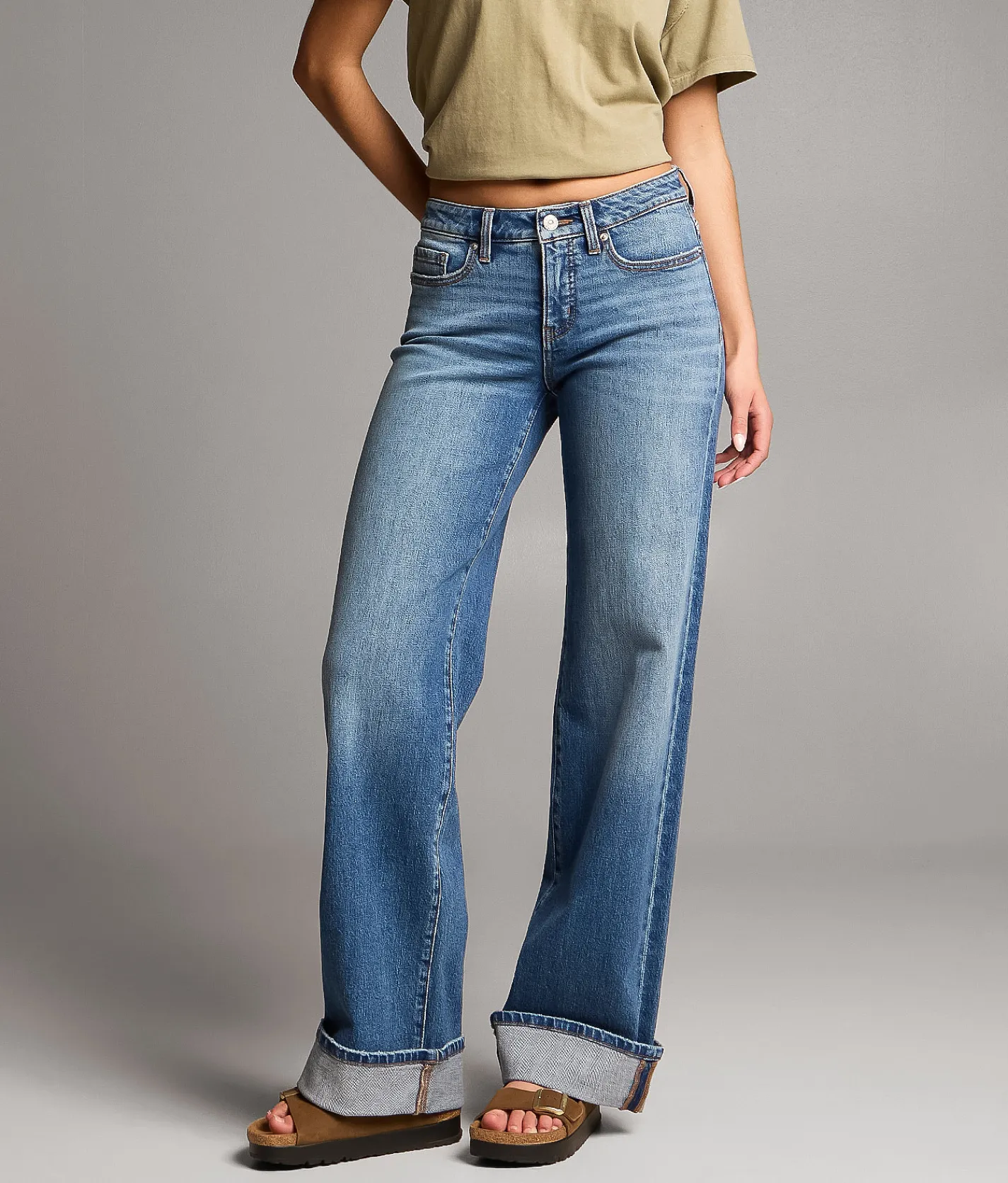 Jeans|Bke Jeans | BKE Andi Wide Leg Stretch Cuffed Jean Maronge