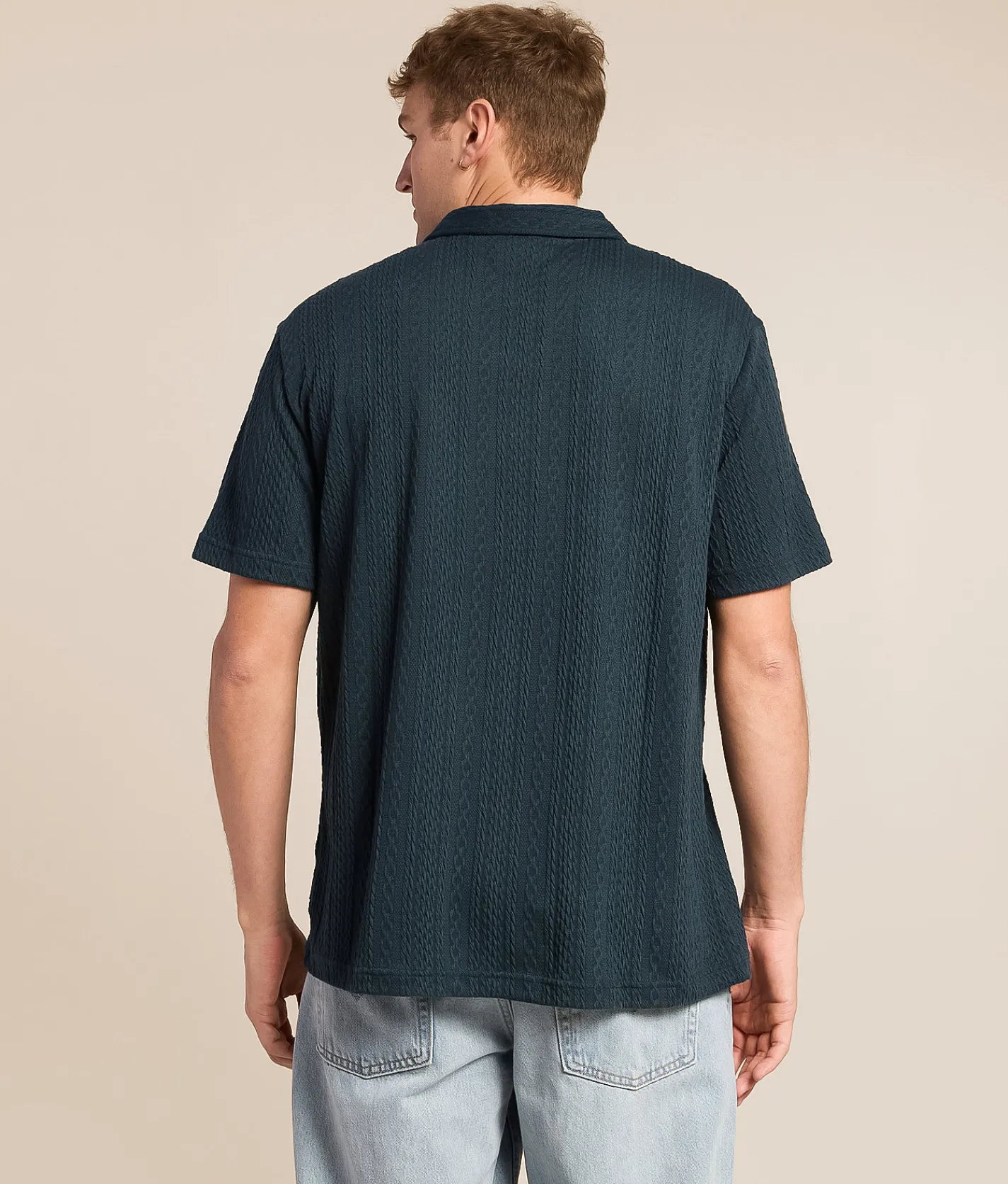 7Diamonds Andros Camp Knit Shirt Petrol Navy Online