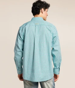 Ariat Andy Classic Western Shirt Angel Blue Geo Clearance