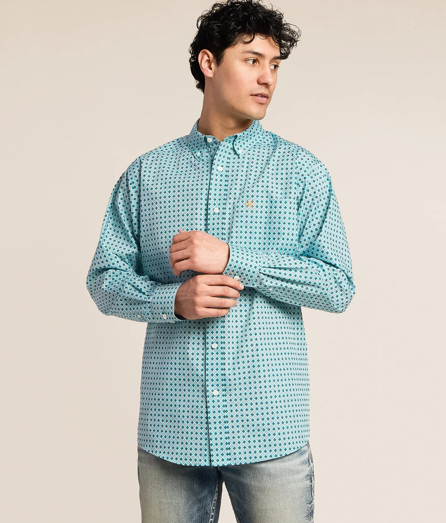 Ariat Andy Classic Western Shirt Angel Blue Geo Clearance
