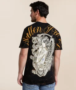 Sullen Angelic T-Shirt Jet Black Hot