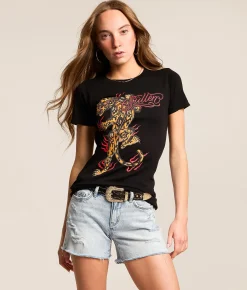 Tops | Sullen Angels Crawling Leopard T-Shirt Jet Black