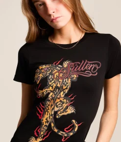 Tops | Sullen Angels Crawling Leopard T-Shirt Jet Black