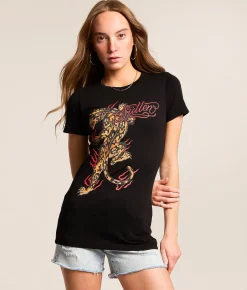 Tops | Sullen Angels Crawling Leopard T-Shirt Jet Black