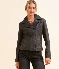 Tops|Coats & Jackets | Mauritius Animala Leather Jacket Anthracite