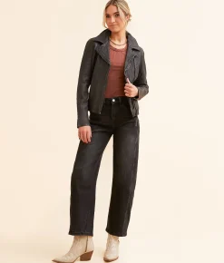 Tops|Coats & Jackets | Mauritius Animala Leather Jacket Anthracite