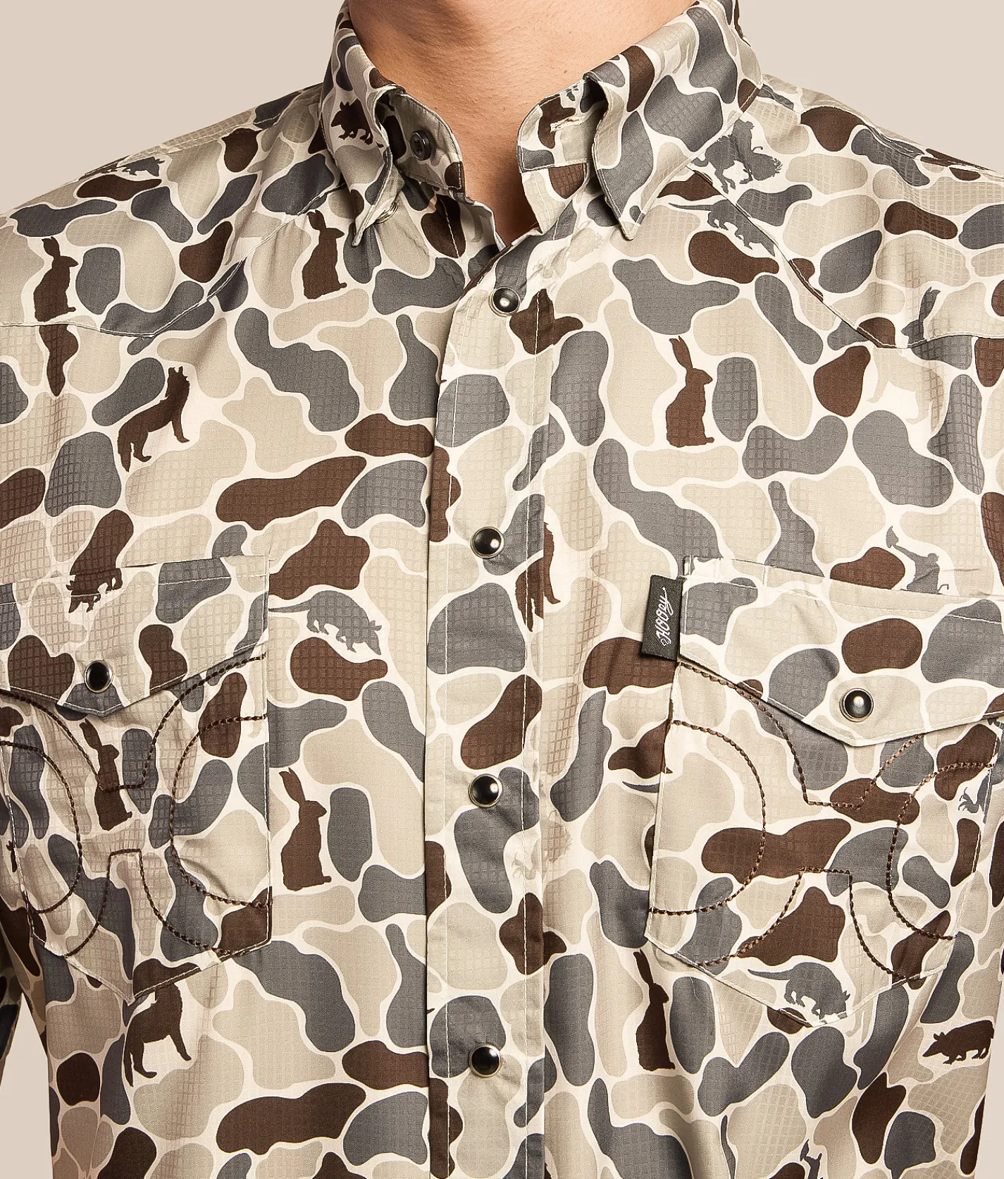 Tops | Hooey Animal Camo Performance Shirt Grey Camo