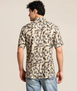 Tops | Hooey Animal Camo Performance Shirt Grey Camo
