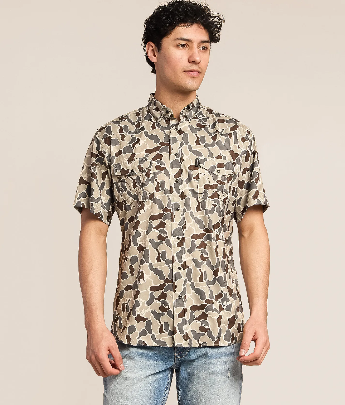 Tops | Hooey Animal Camo Performance Shirt Grey Camo