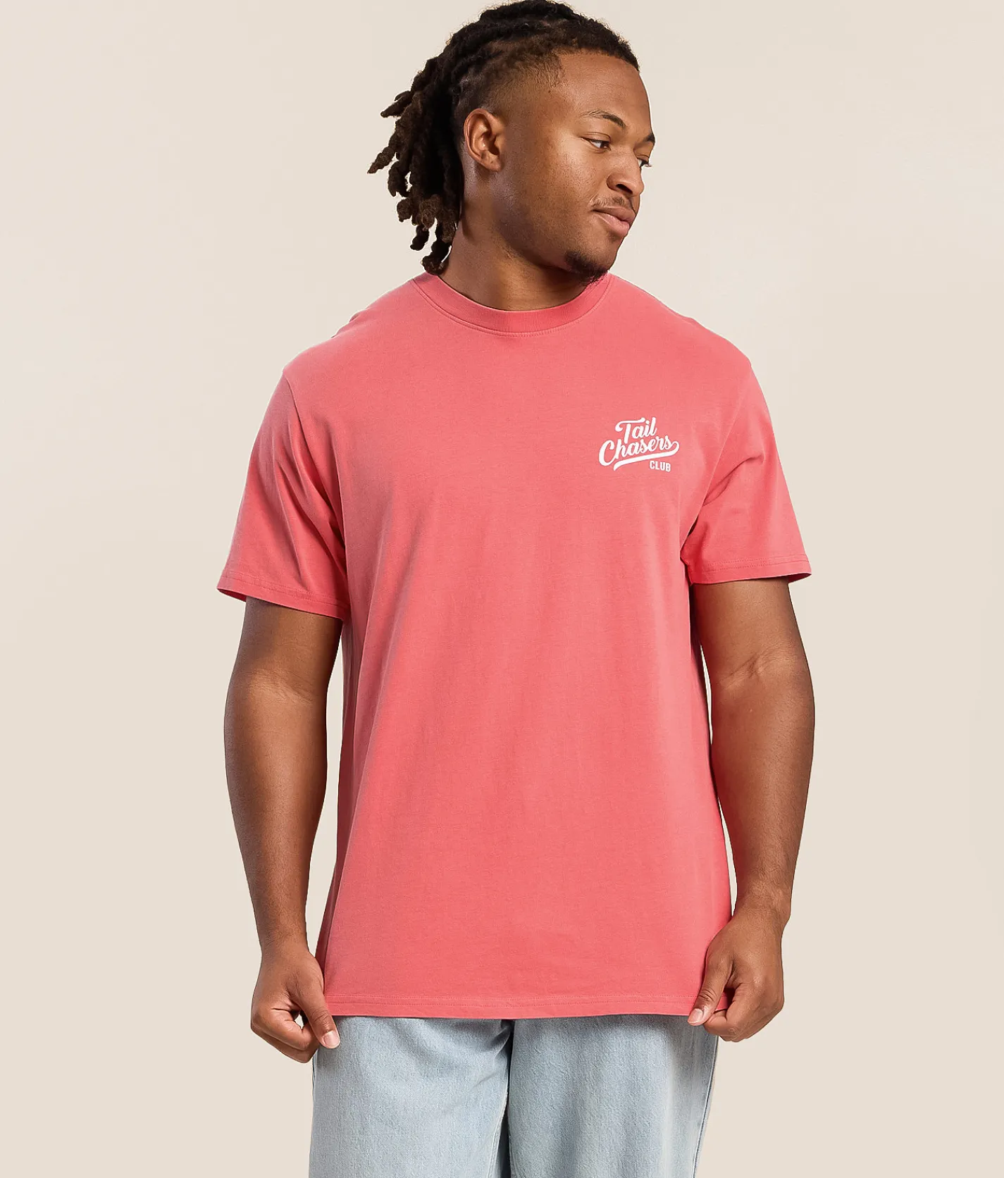 Tops|Graphic T-Shirts | Tail Chasers Club Animal Camo T-Shirt Watermelon Pigment Dye