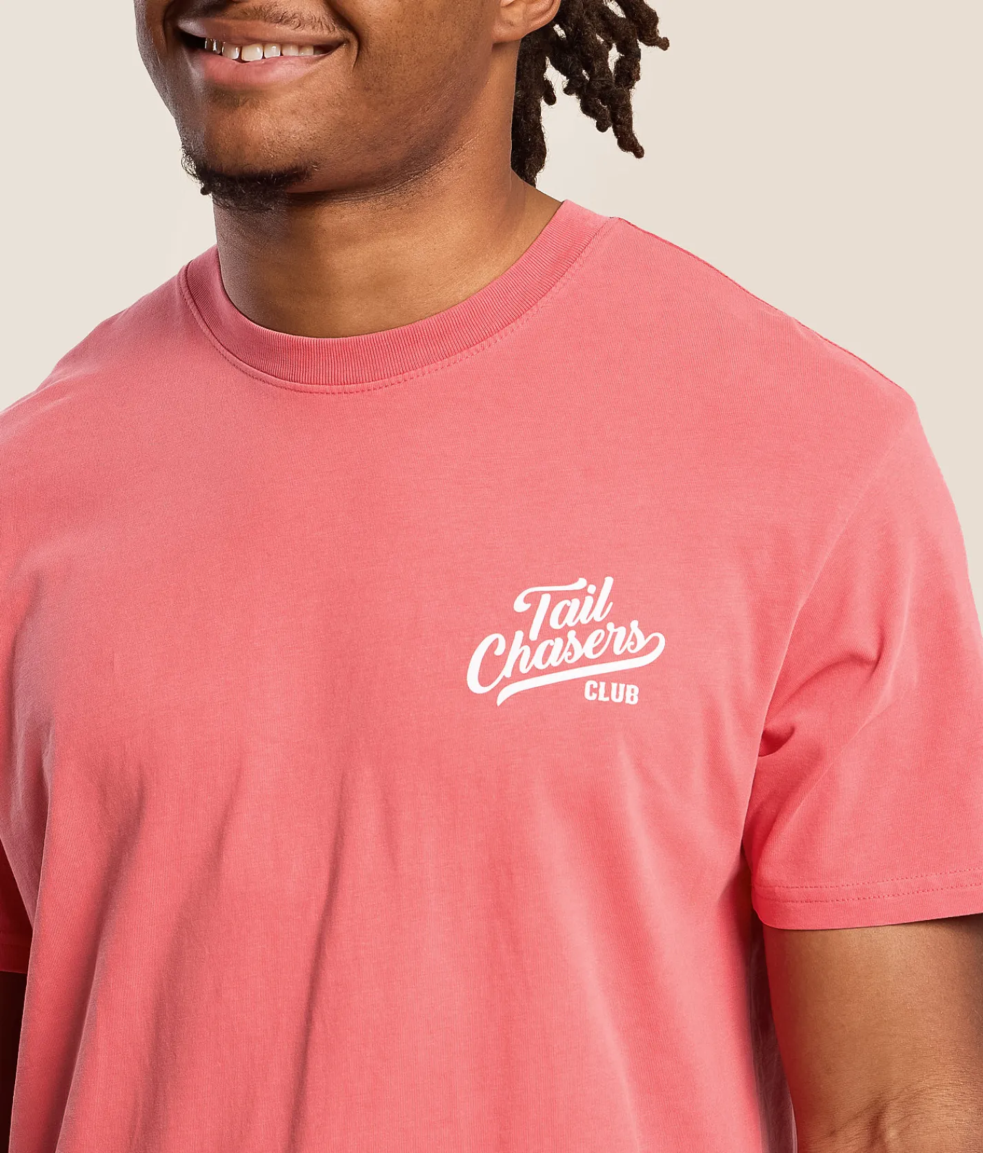 Tops|Graphic T-Shirts | Tail Chasers Club Animal Camo T-Shirt Watermelon Pigment Dye