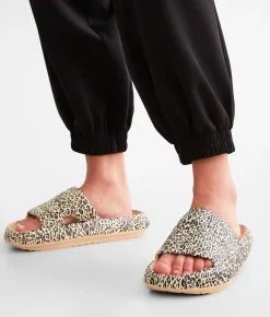 Shoes | BKE Animal Print Slide Beige