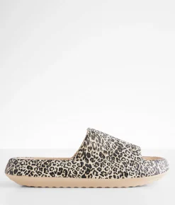 Shoes | BKE Animal Print Slide Beige