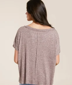 White Crow Anna Ribbed Top Peppercorn New