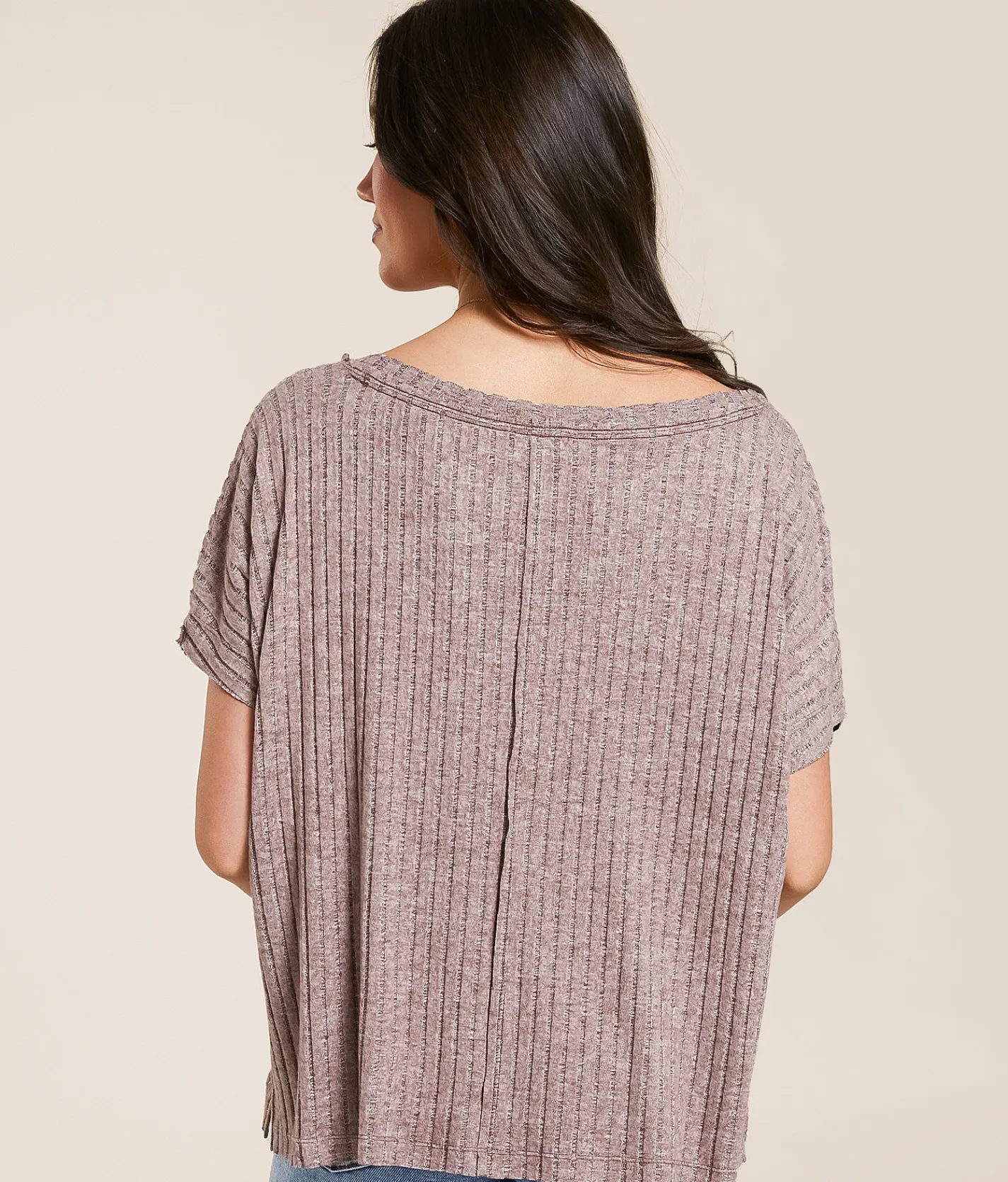 White Crow Anna Ribbed Top Peppercorn New