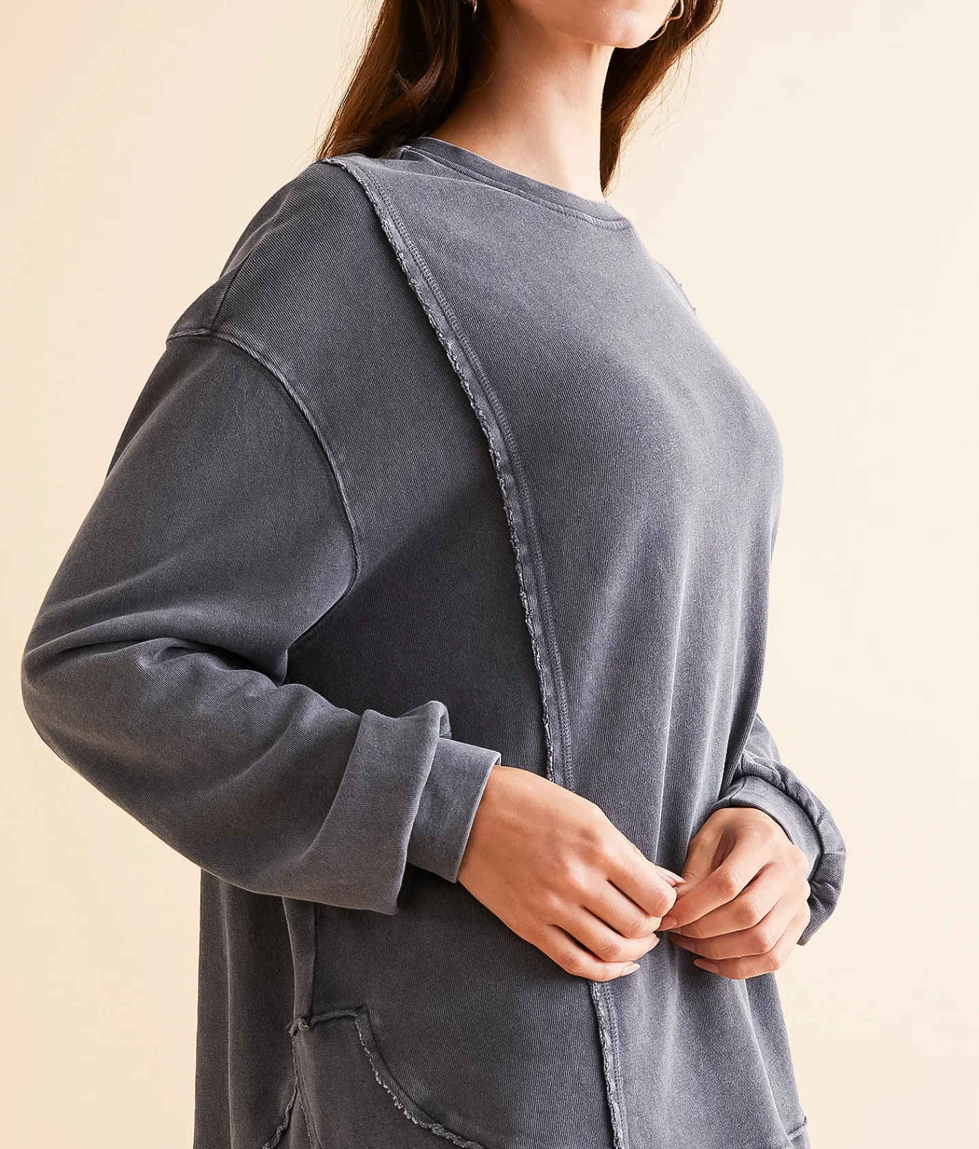 White Crow Annie Washed Pullover Black Sands Discount