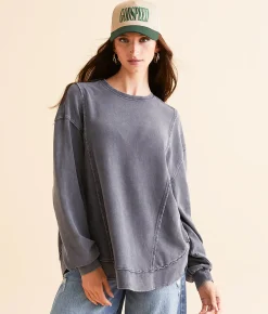 White Crow Annie Washed Pullover Black Sands Discount
