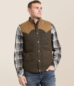 Tops|Coats & Jackets | Gentry County Antique Canvas Vest Brown