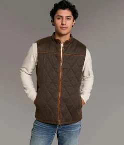 Tops|Coats & Jackets | BKE Antique Quilted Vest Brown