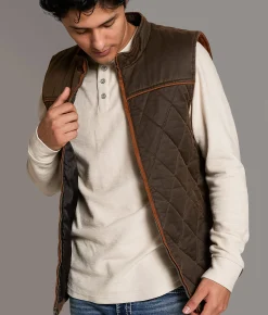 Tops|Coats & Jackets | BKE Antique Quilted Vest Brown
