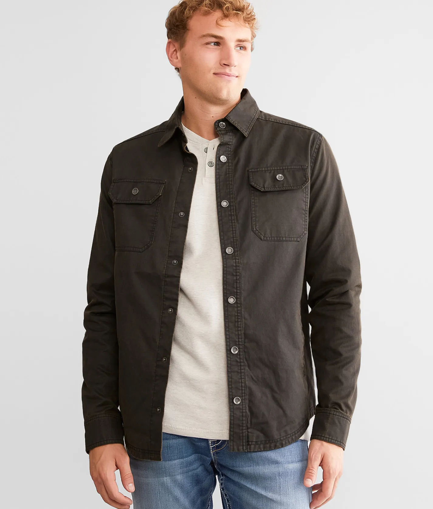 BKE Antique Shacket Brown