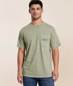 Tops|Graphic T-Shirts | Old Row 80's Camo Flag T-Shirt Khaki