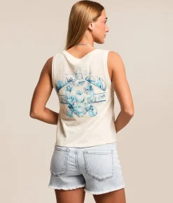 Tops | Salt Life Aquarium Front Tie Tank Top Cream