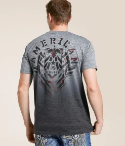Tops|Graphic T-Shirts | American Fighter Aredale T-Shirt Heather Grey Tetris