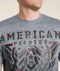 Tops|Graphic T-Shirts | American Fighter Aredale T-Shirt Heather Grey Tetris