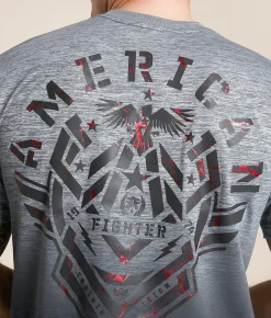 Tops|Graphic T-Shirts | American Fighter Aredale T-Shirt Heather Grey Tetris