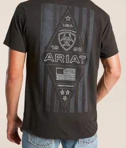 Tops|Graphic T-Shirts | Ariat Layered Patriot Stamper T-Shirt Vintage Black