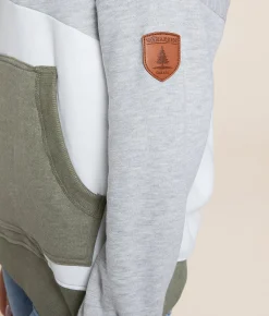 Wanakome Ariel Color Block Hooded Sweatshirt Light Heather Grey Mix Clearance