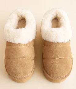 Shoes | Bearpaw Ari Platform Leather Slipper Iced Coffee Solid
