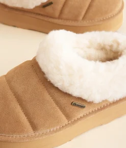 Shoes | Bearpaw Ari Platform Leather Slipper Iced Coffee Solid