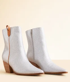 Shoes | Beast Fashion Arisa Glitz Western Ankle Boot Silver