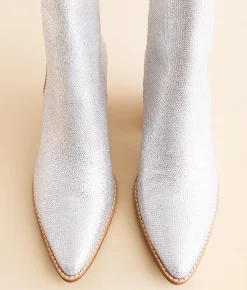 Shoes | Beast Fashion Arisa Glitz Western Ankle Boot Silver
