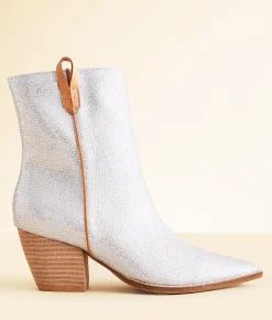 Shoes | Beast Fashion Arisa Glitz Western Ankle Boot Silver
