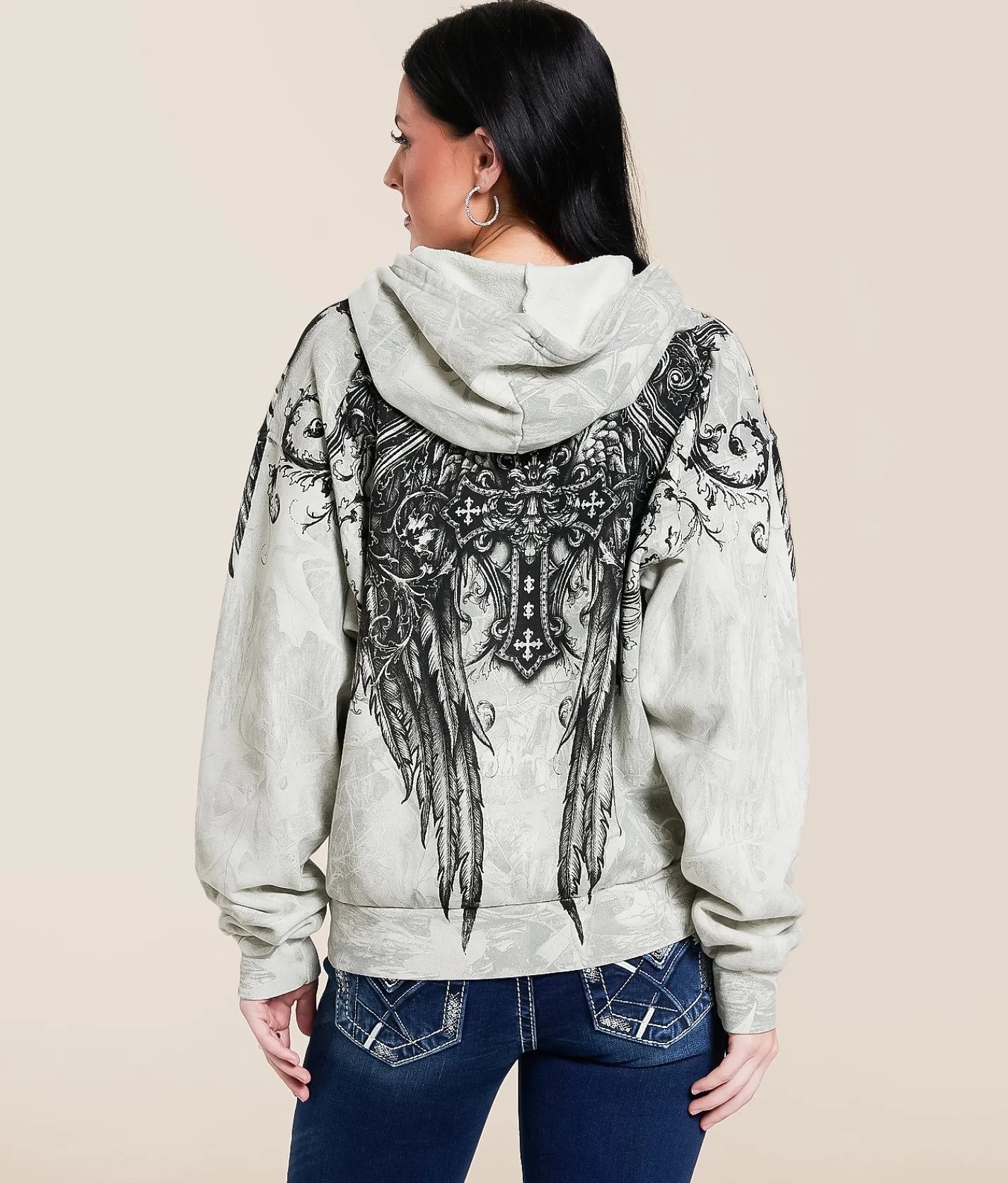 Affliction Aristocrat Hooded Sweatshirt White Sale