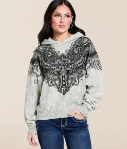 Affliction Aristocrat Hooded Sweatshirt White Sale