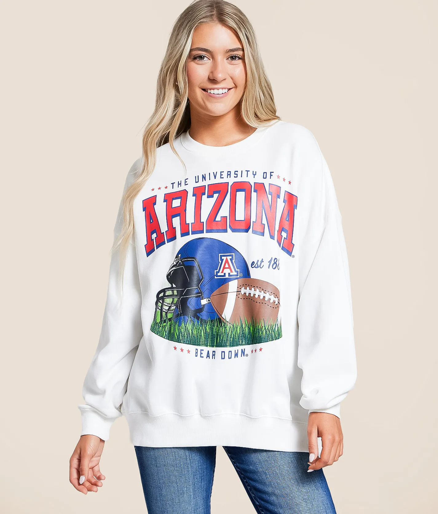 Tops | Gameday SOCIAL® Arizona Bear Down Pullover White