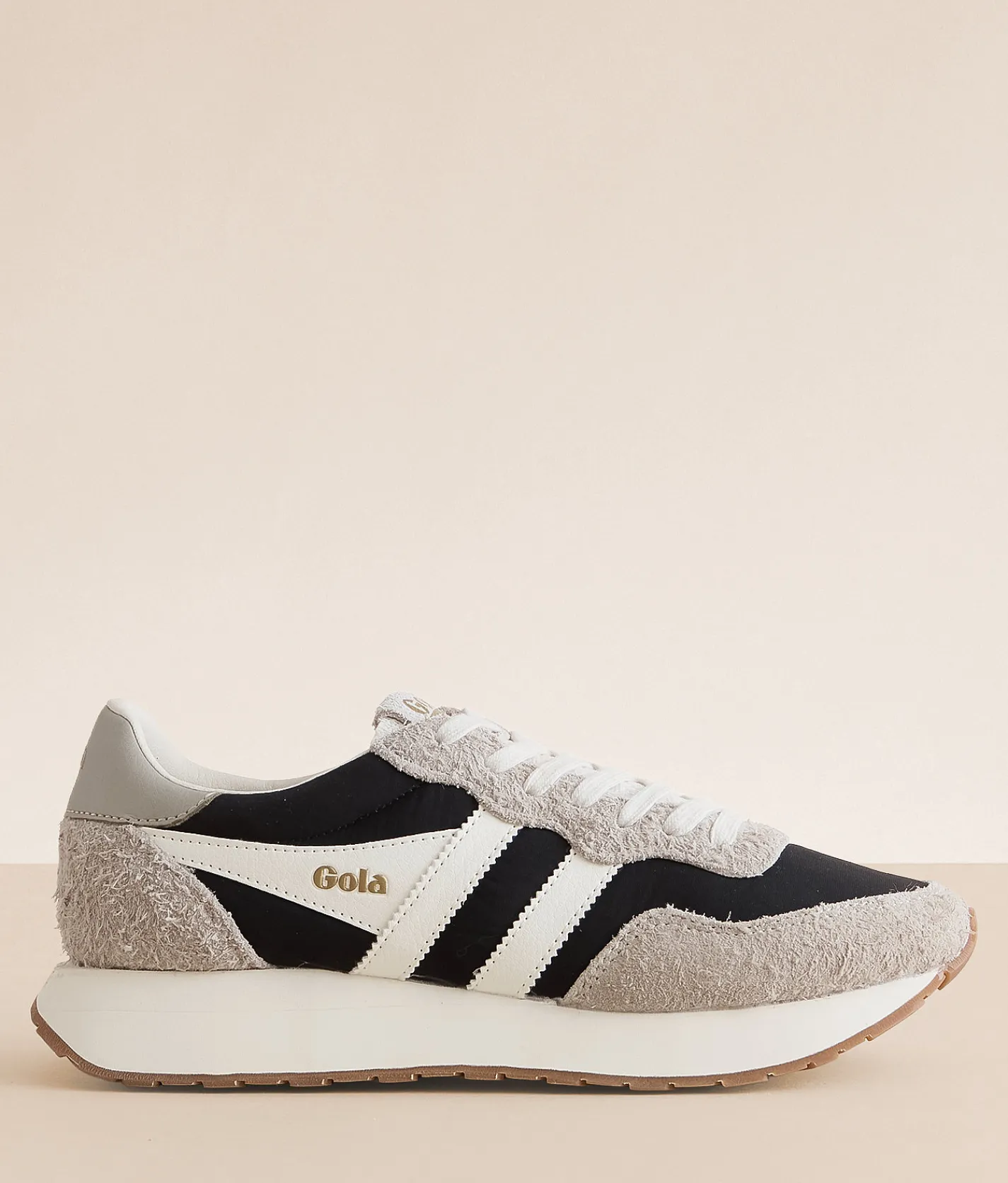 Gola® Arizona Leather Sneaker Black Feather Grey White Hot