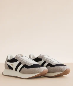 Gola® Arizona Leather Sneaker Black Feather Grey White Hot