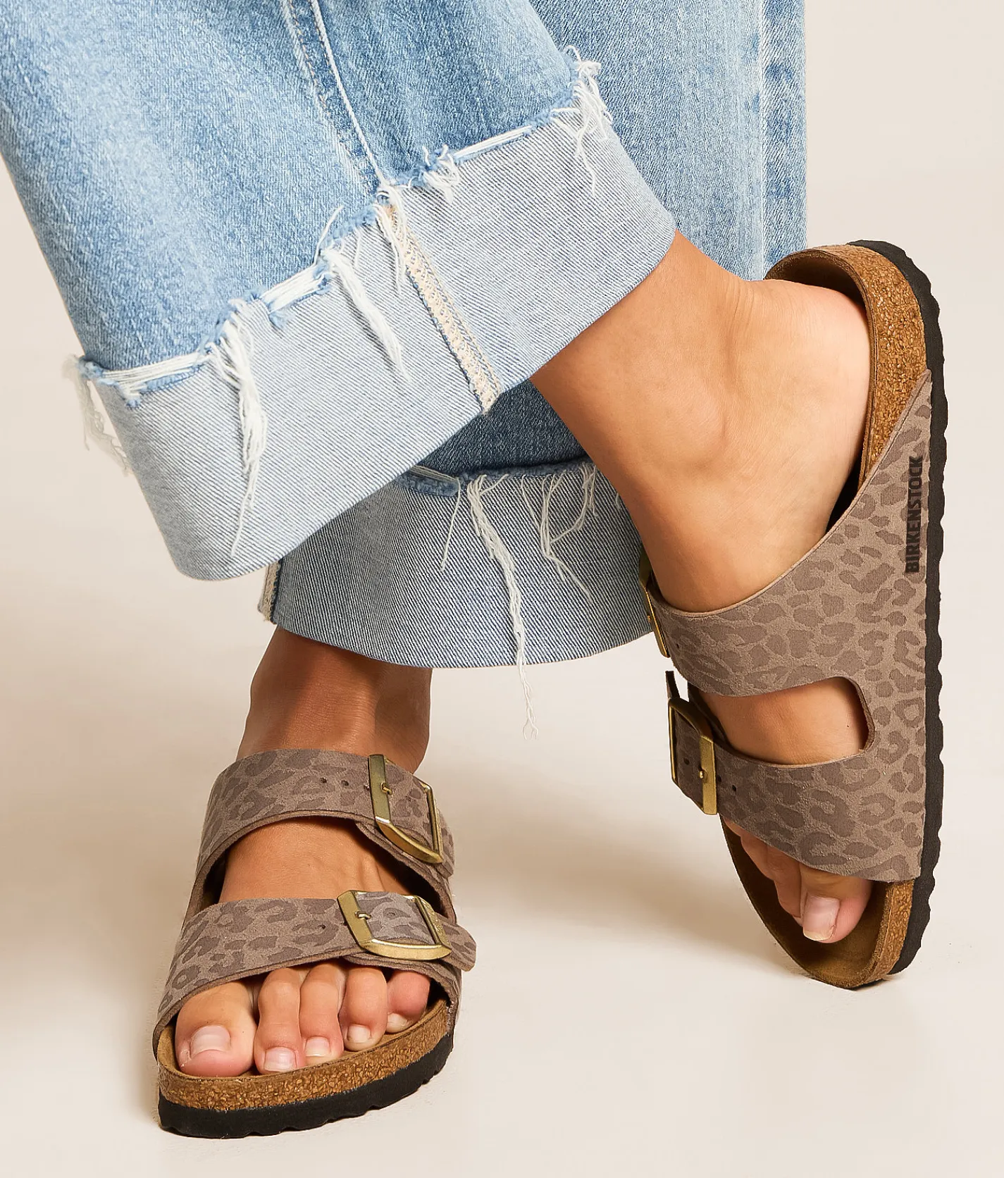 Birkenstock® Arizona Leopard Sandal Gray Taupe Leopard Sale